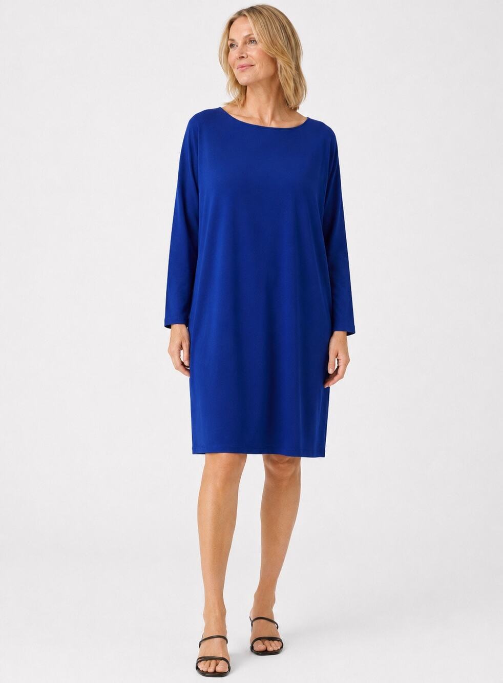 Eileen Fisher Women’s Sz XS Royal Blue Long Sleeve Shift Dress